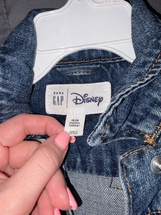 Baby Gap x Disney Minnie Mouse Denim Jacket Toddler 18-24M Embroidered NWT - Picture 3 of 5